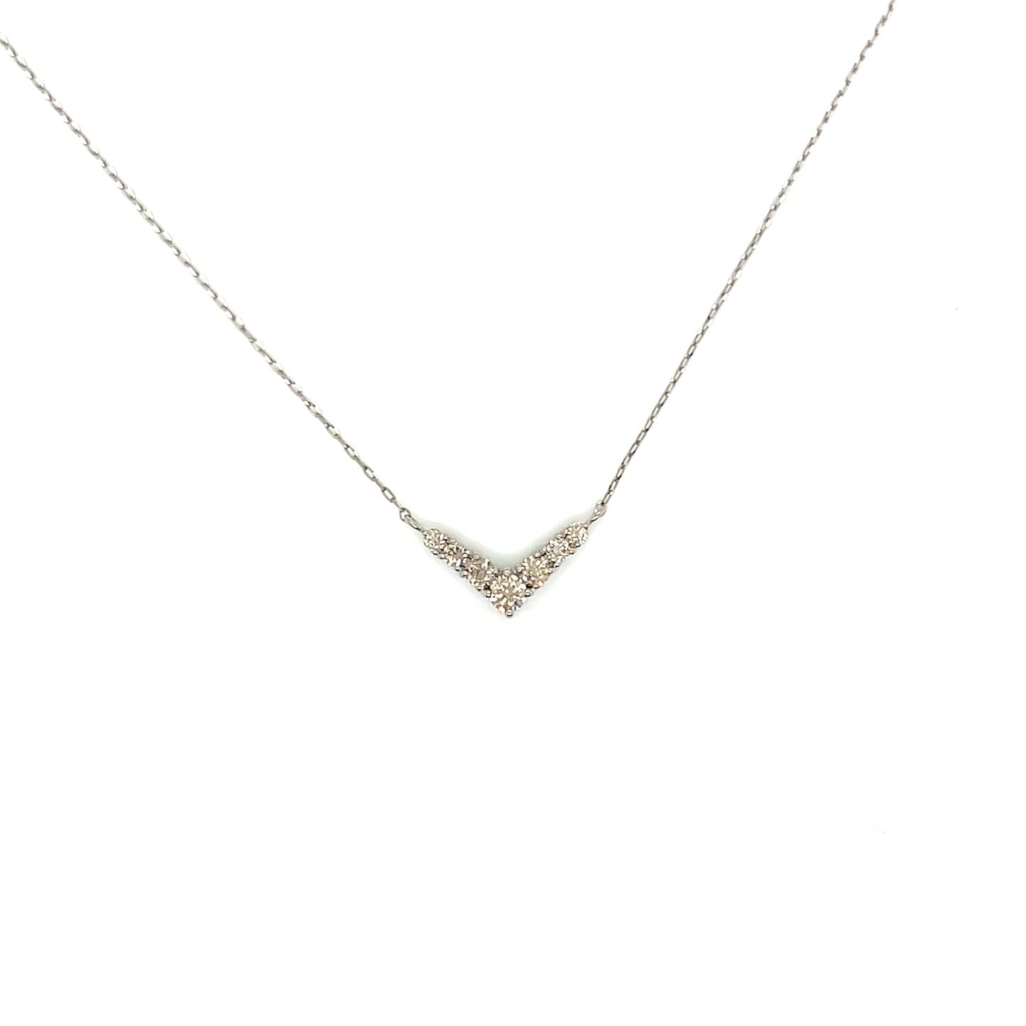 HC 7 Dia V Shape Necklace 0.2ct