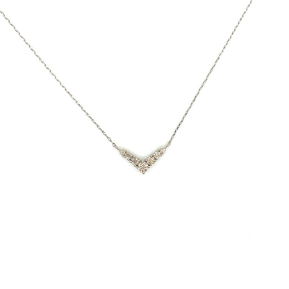 HC 7 Dia V Shape Necklace 0.2ct