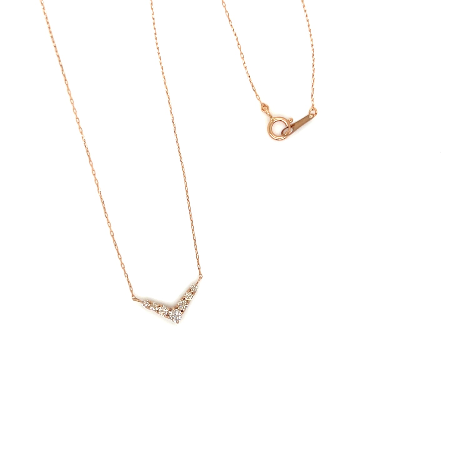HC 7 Dia V Shape Necklace 0.2ct