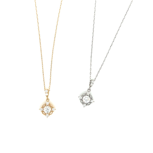 Hollow Four Pointed Star Necklace 0.15/0.07ct