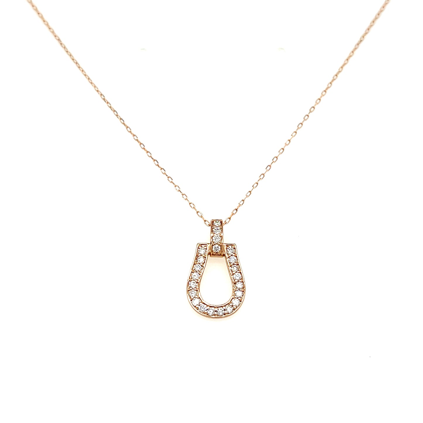 Whole Dia Horseshoe N Necklace 0.2ct