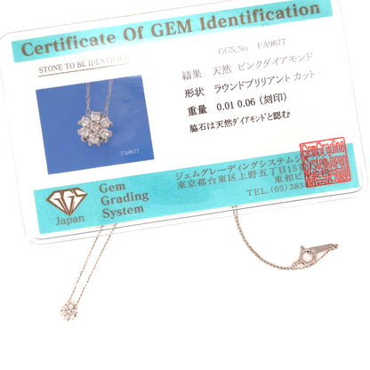 Pink Dia Snowflake Necklace 0.01/0.06ct