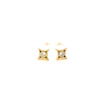 HC Four Pointed Star Earrings 0.16ct