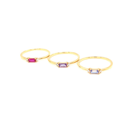 Ruby Baguette with Dia Ring 0.02ct