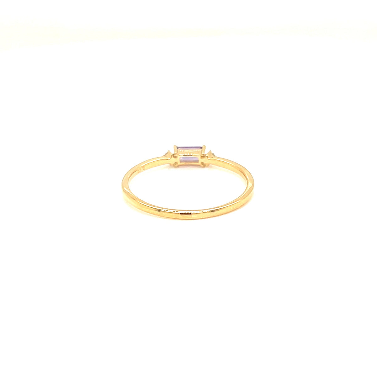 Amethyst Baguette with Dia Ring 0.02ct