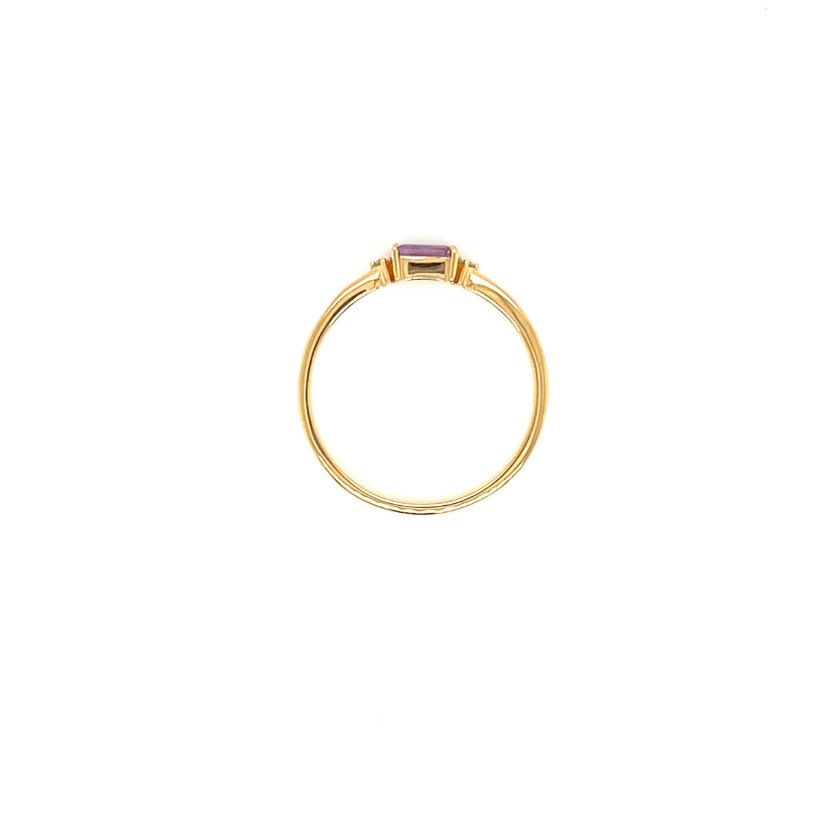 Amethyst Baguette with Dia Ring 0.02ct