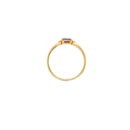 Amethyst Baguette with Dia Ring 0.02ct