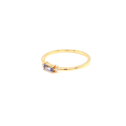 Tanzanite Baguette with Dia Ring 0.02ct