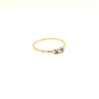 Tanzanite Baguette with Dia Ring 0.02ct