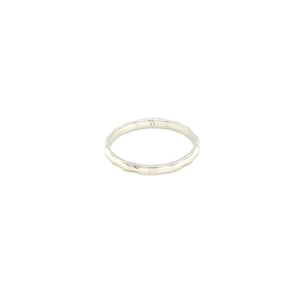 Platinum ring on a white background