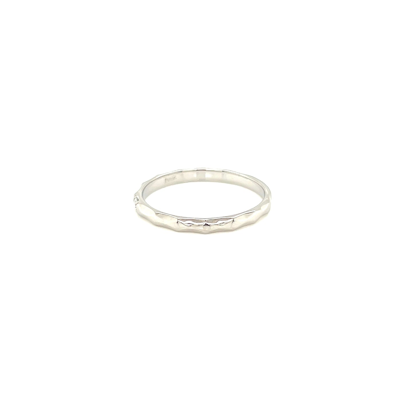 Platinum ring on a white background