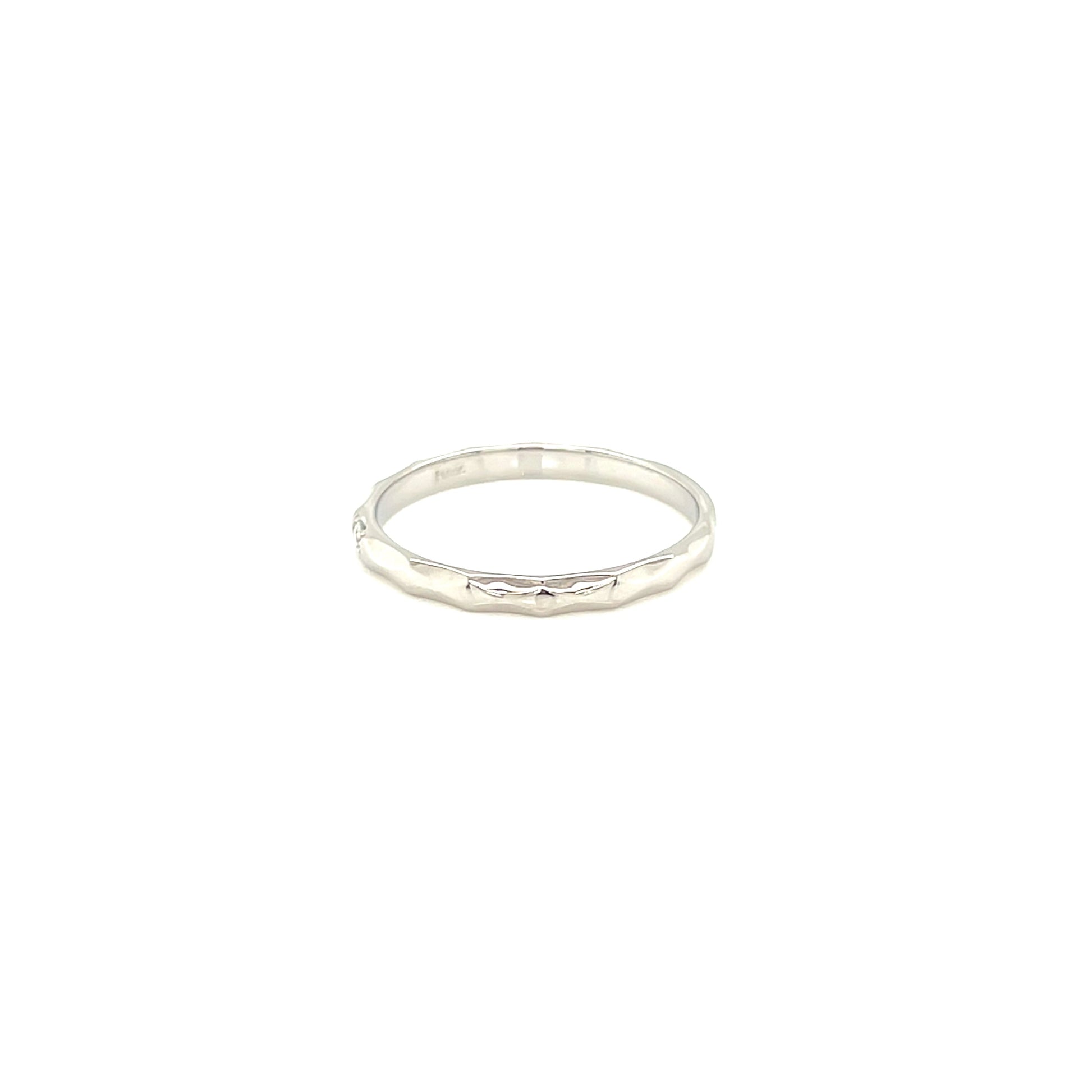 Platinum ring on a white background