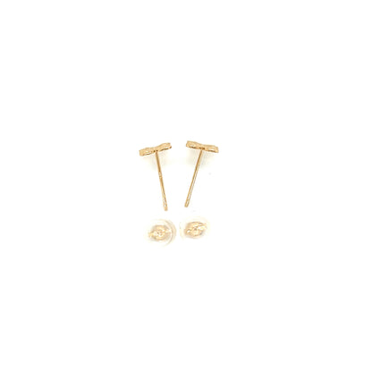 Gold Flat Clover Earrings