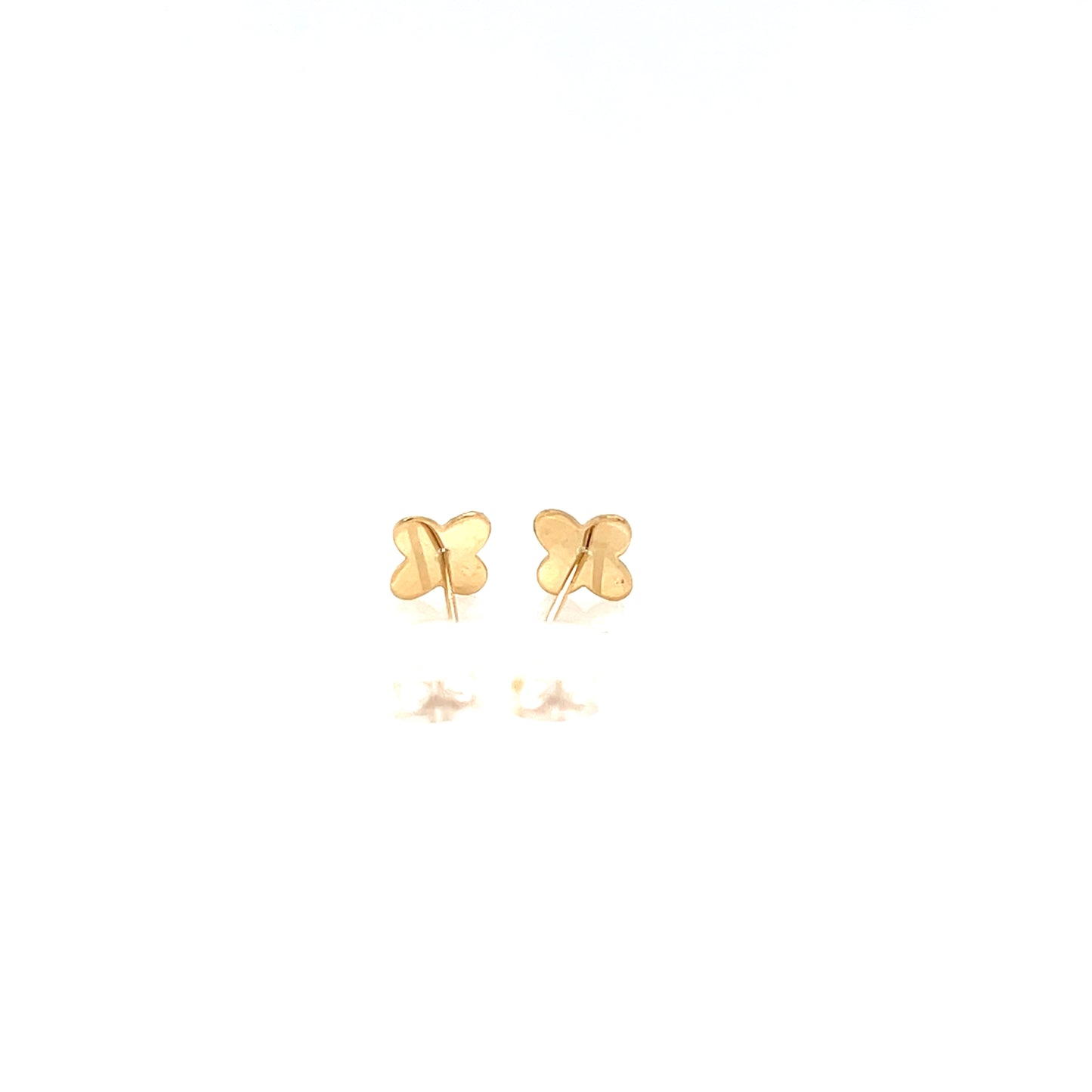 Gold Flat Clover Earrings