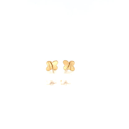 Gold Flat Clover Earrings