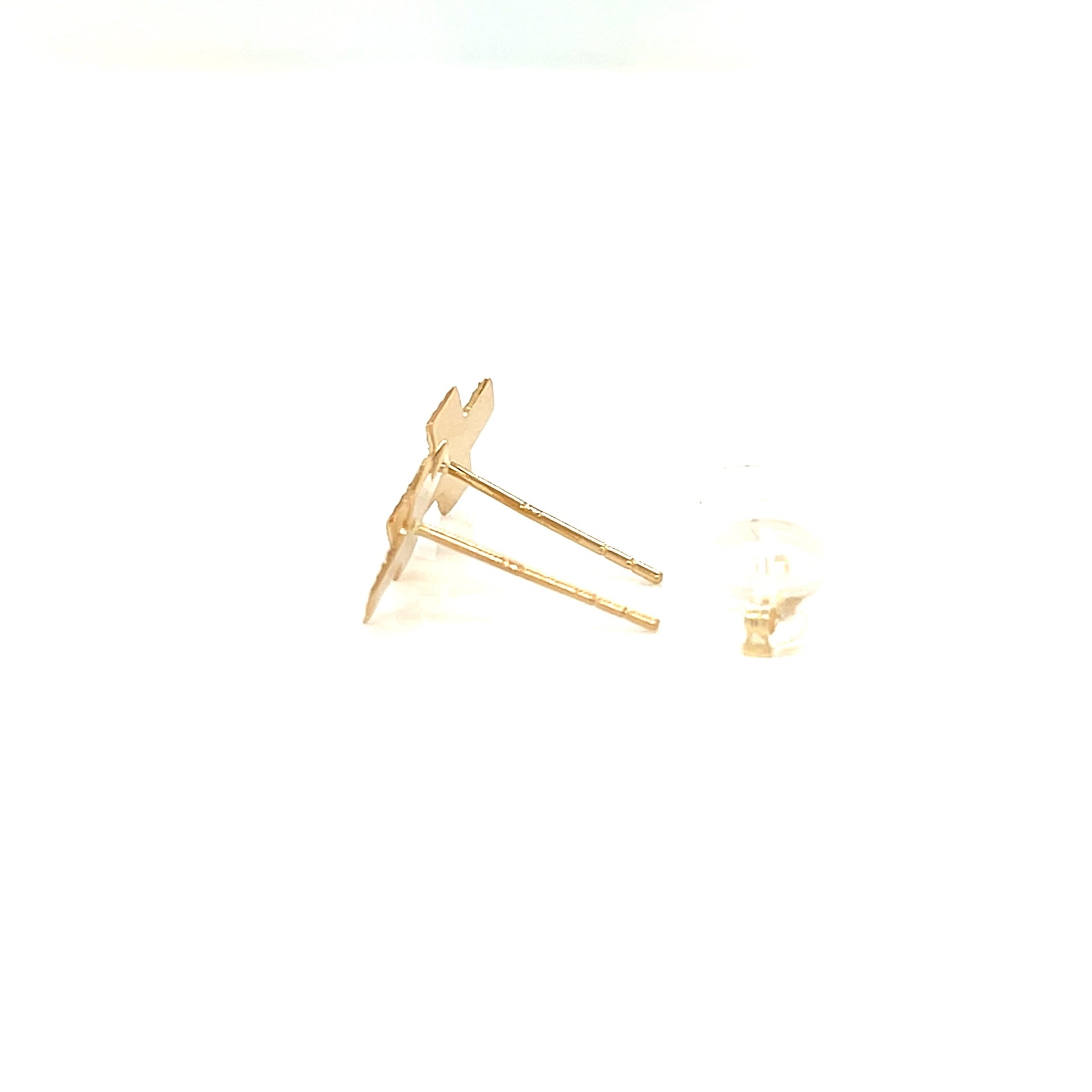 Gold Cross-shaped earrings on a white background