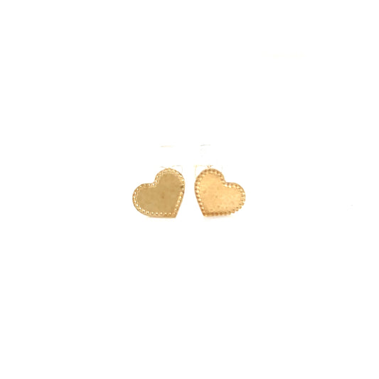 Gold Flat Heart Earrings
