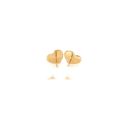 Gold Flat Heart Earrings