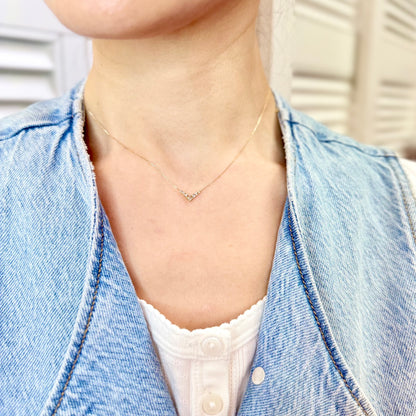 HC 7 Dia V Shape Necklace 0.2ct