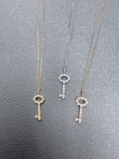 Whole Dia Key Necklace 0.08ct