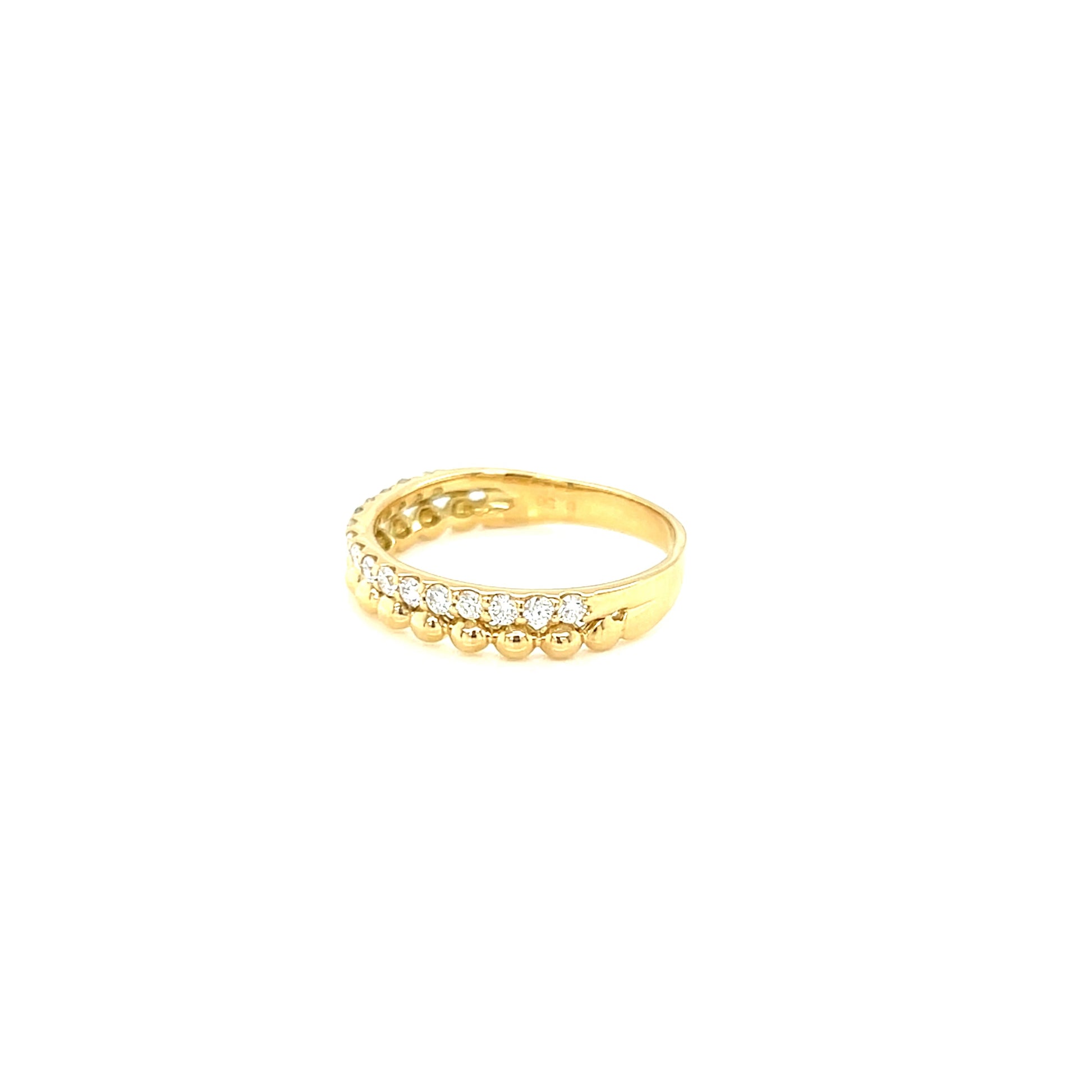 White gold diamond ring on a white background