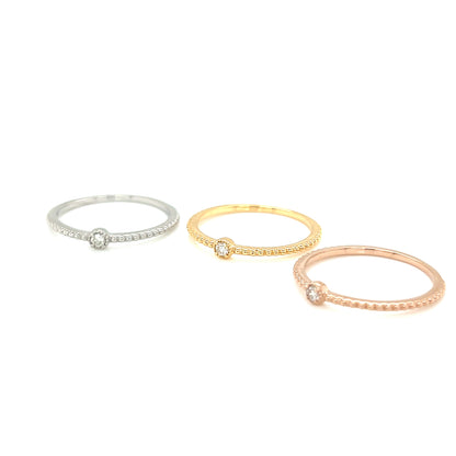 Single Dia Bezel Saw Ring 0.03ct