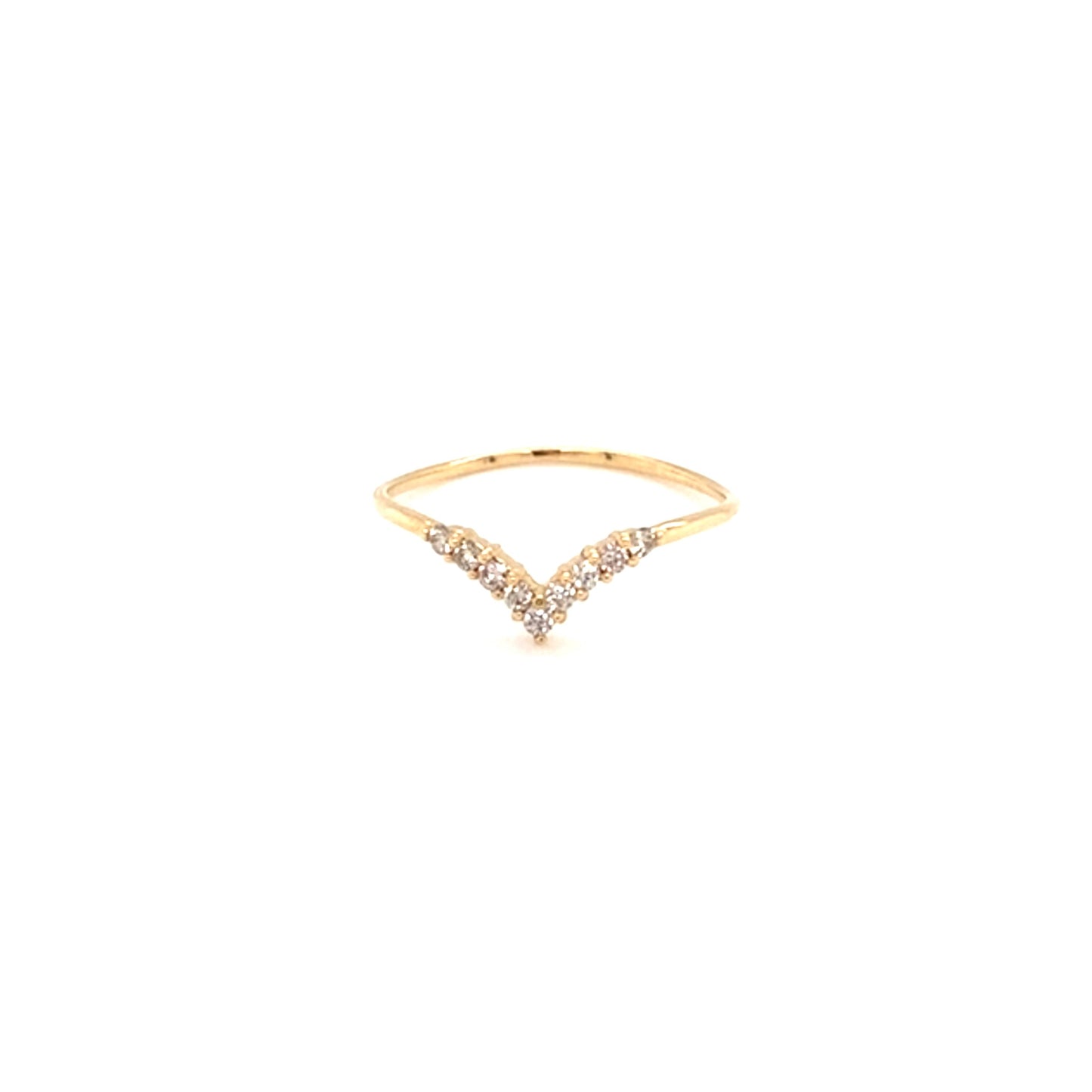 Pinky V Shape Streamline Ring 0.1ct