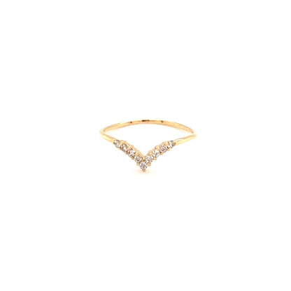 Pinky V Shape Streamline Ring 0.1ct