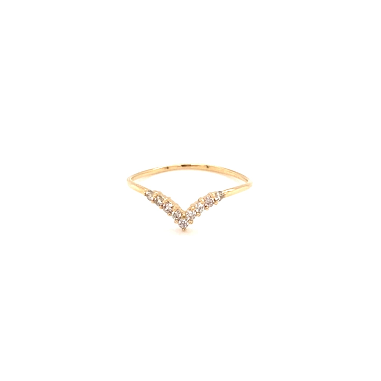 Pinky V Shape Streamline Ring 0.1ct
