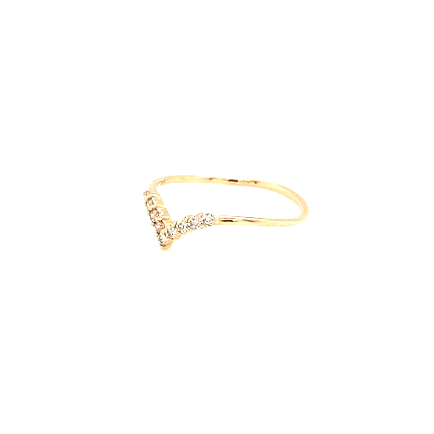 Pinky V Shape Streamline Ring 0.1ct