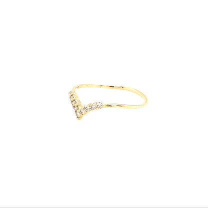 Pinky V Shape Streamline Ring 0.1ct