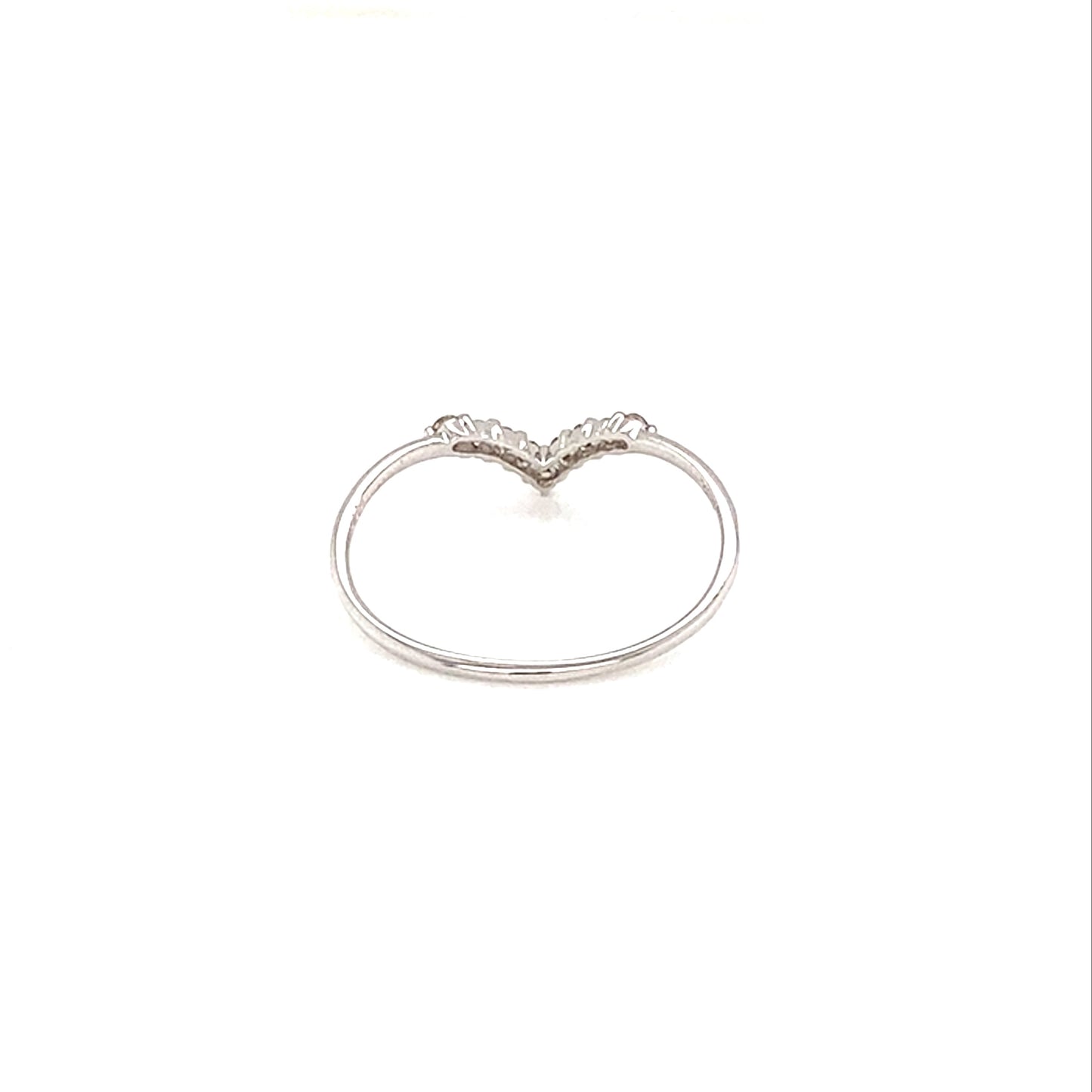 Pinky V Shape Streamline Ring 0.1ct