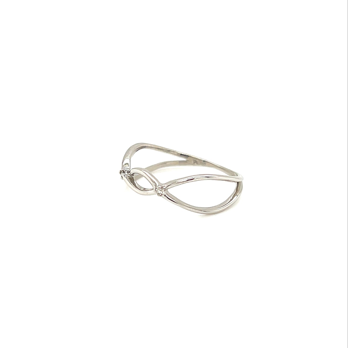 platinum ring on a white background