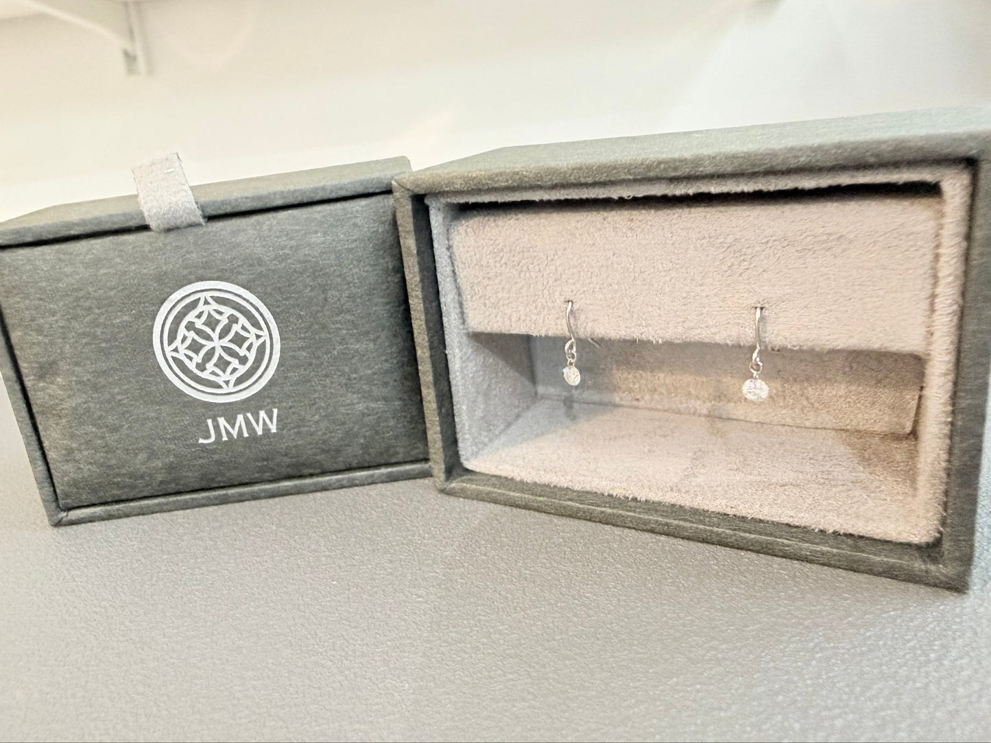In stock only – No reorders: Drilled Natural Diamond Drop Earrings 0.2ct