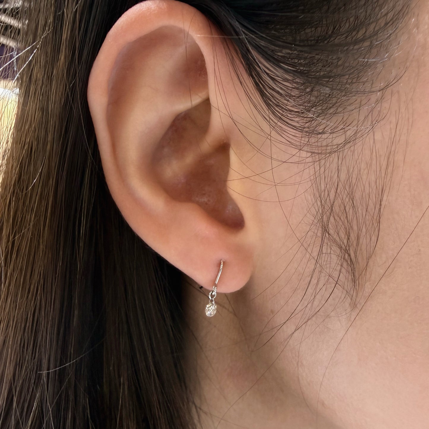 In stock only – No reorders: Drilled Natural Diamond Drop Earrings 0.2ct