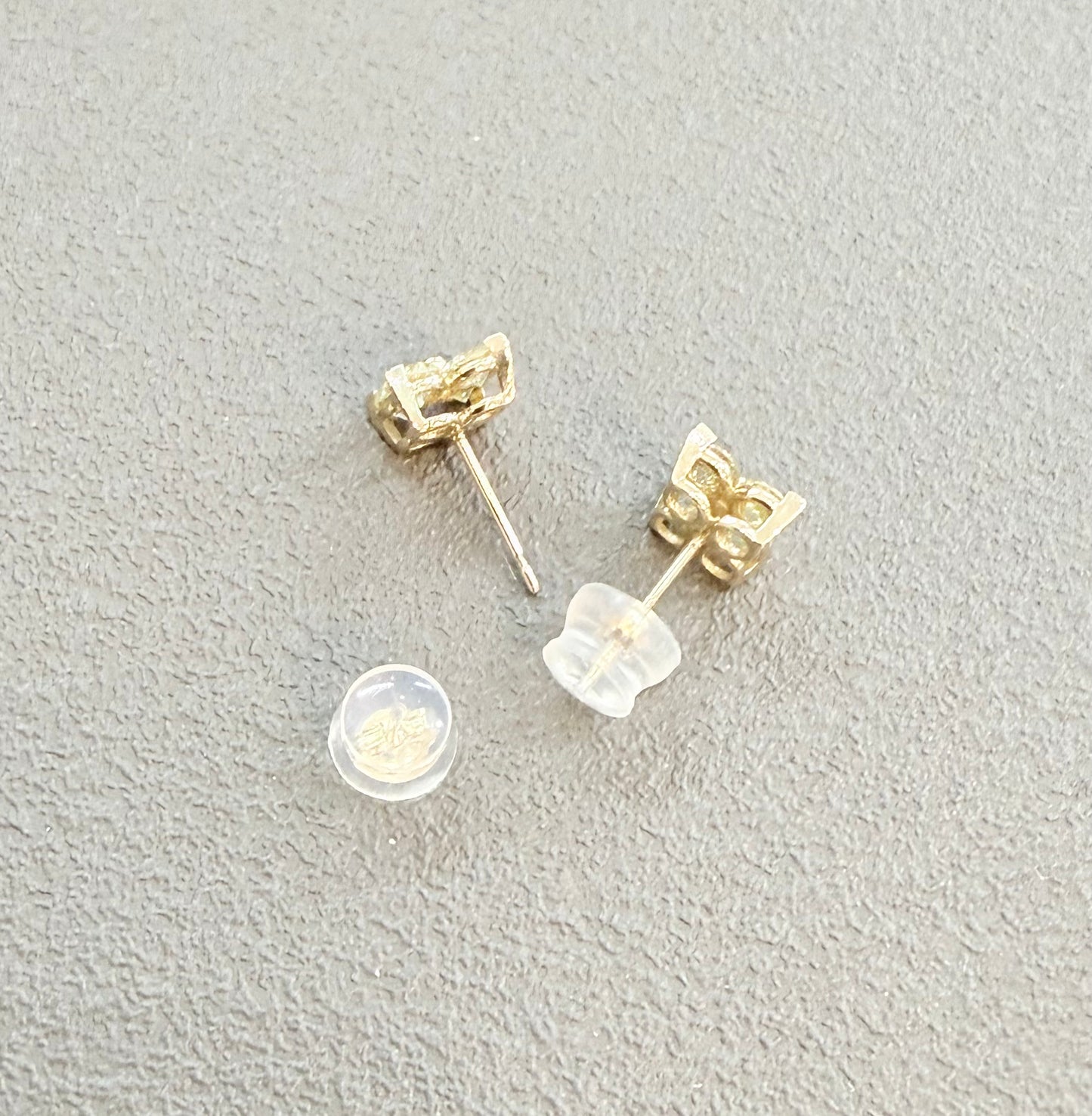 Yellow Diamond Four petal Flower Earrings 0.8ct