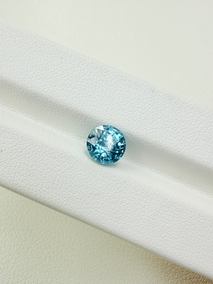 Natural Blue Zircon in Round brilliant cut 2.63ct