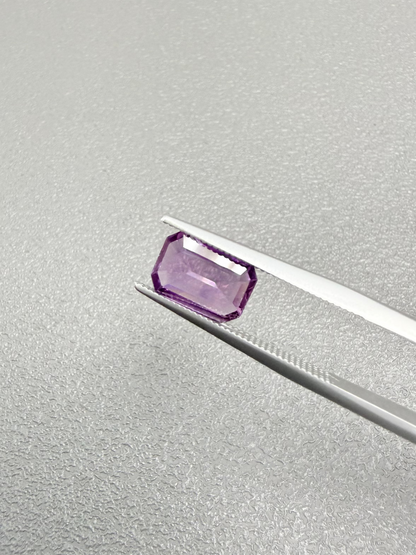 Soft lilac Violet Sapphire  Carat: 2.05ct  Emerald cut