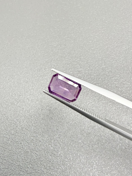 Soft lilac Violet Sapphire  Carat: 2.05ct  Emerald cut