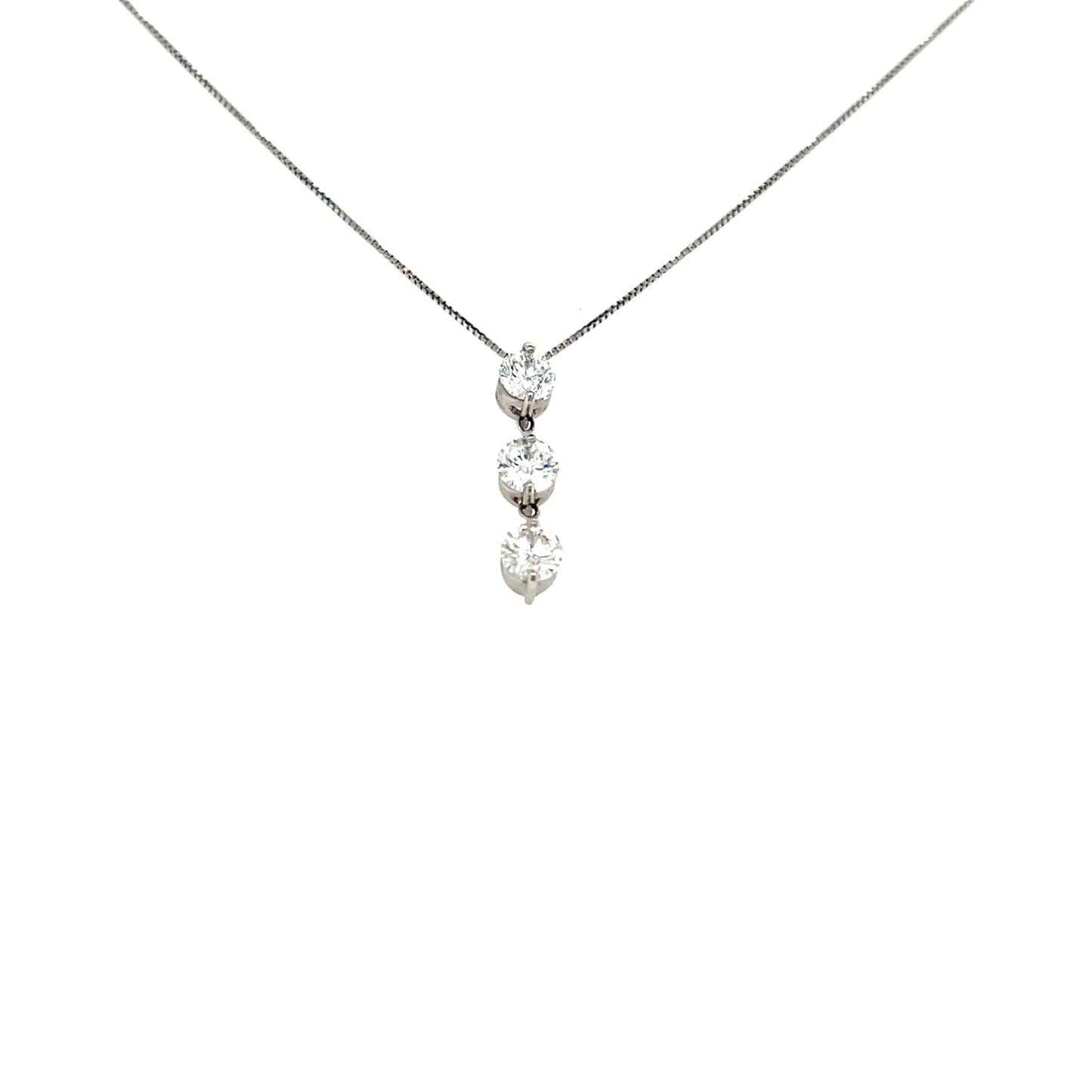 3 Dangle Dia Necklace 1ct