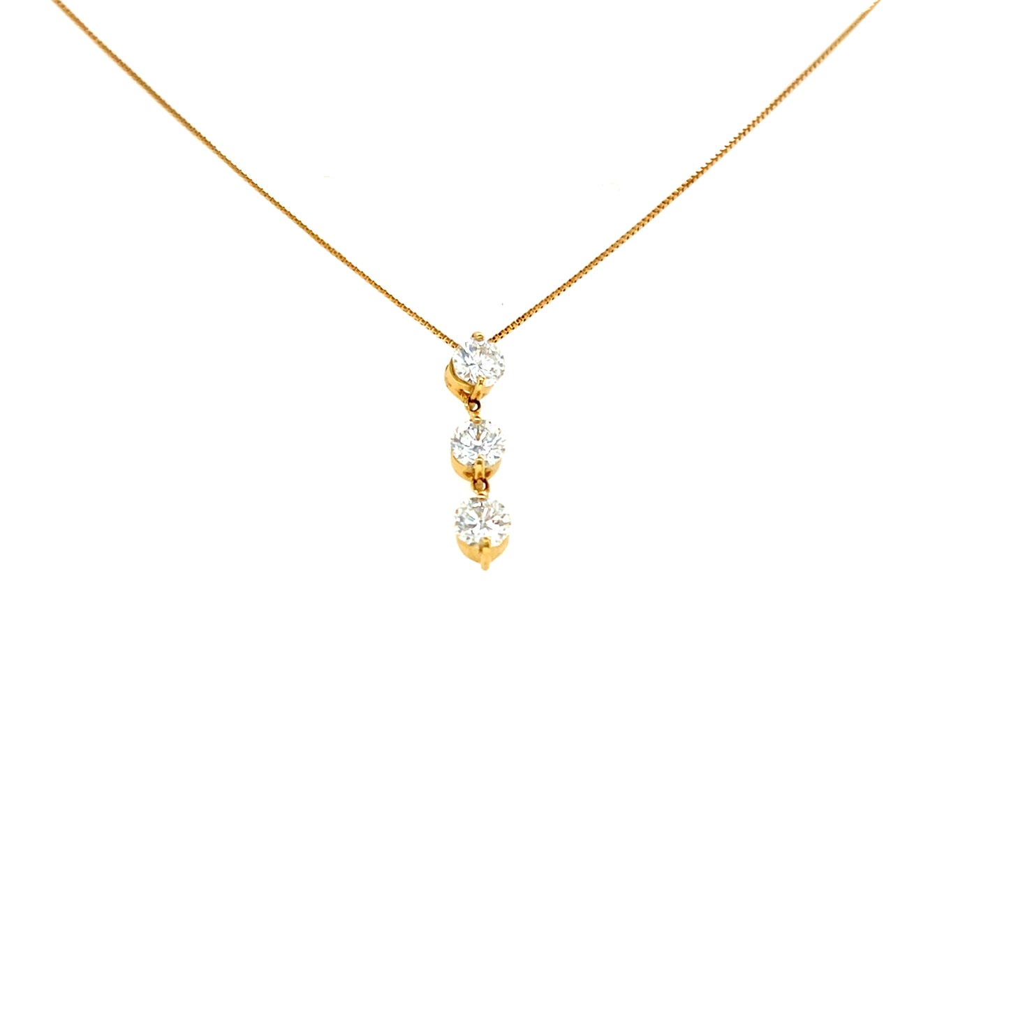 3 Dangle Dia Necklace 1ct