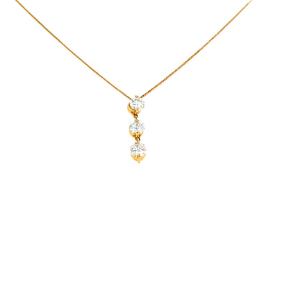 3 Dangle Dia Necklace 1ct