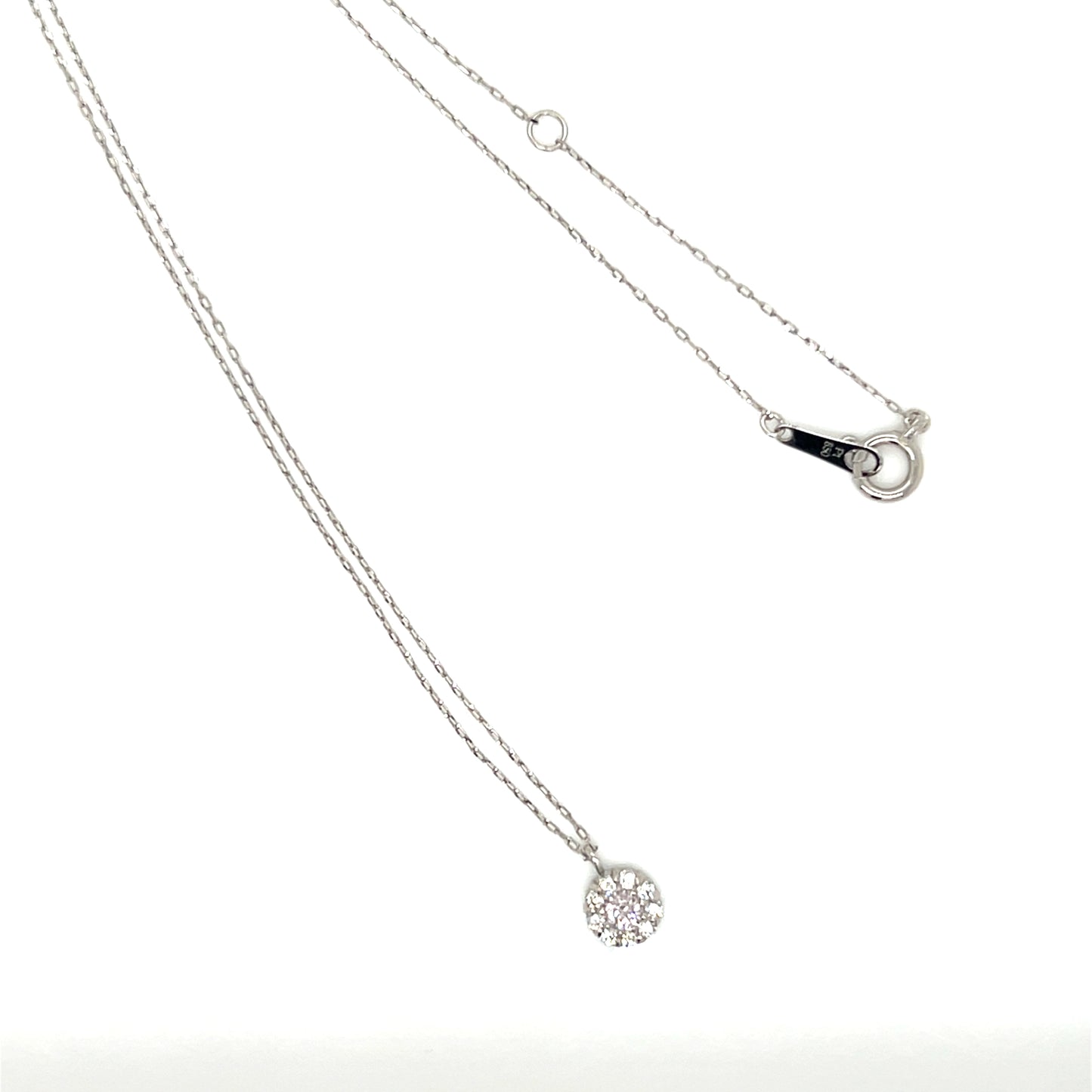 Pink Dia Flower Necklace 0.08/0.07ct