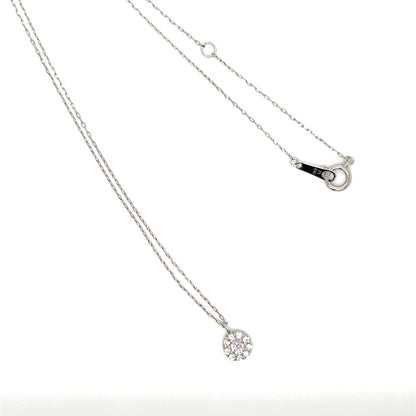 Pink Dia Flower Necklace 0.08/0.07ct