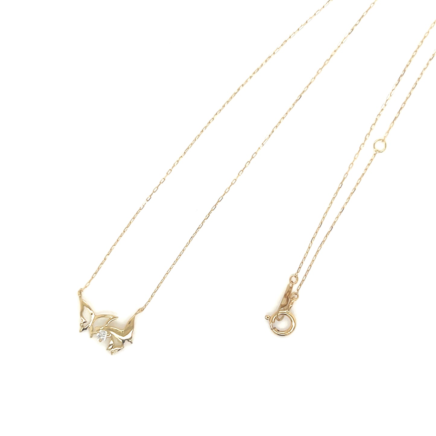 Single Dia Trio Butterfly Necklace 0.03ct