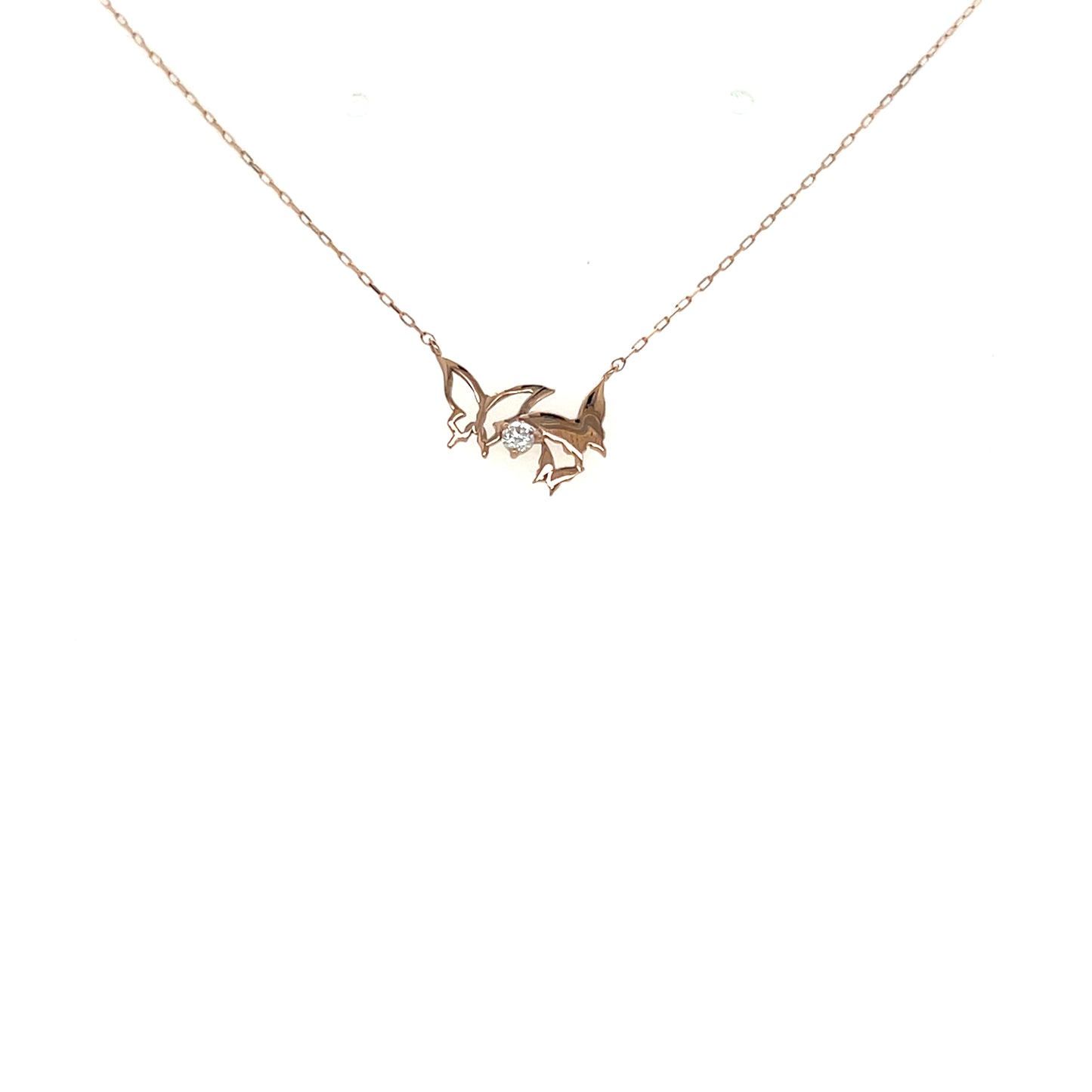 Single Dia Trio Butterfly Necklace 0.03ct