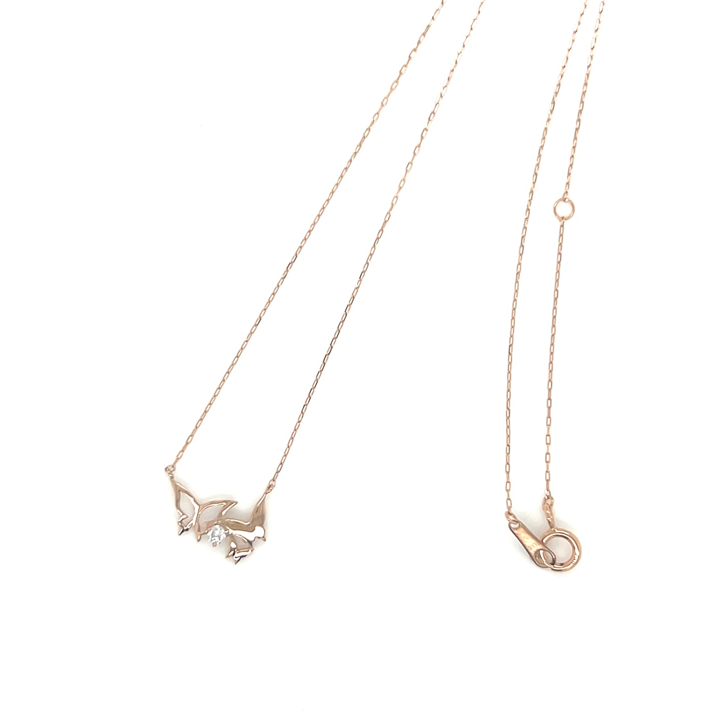 Single Dia Trio Butterfly Necklace 0.03ct