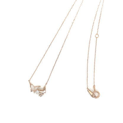 Single Dia Trio Butterfly Necklace 0.03ct