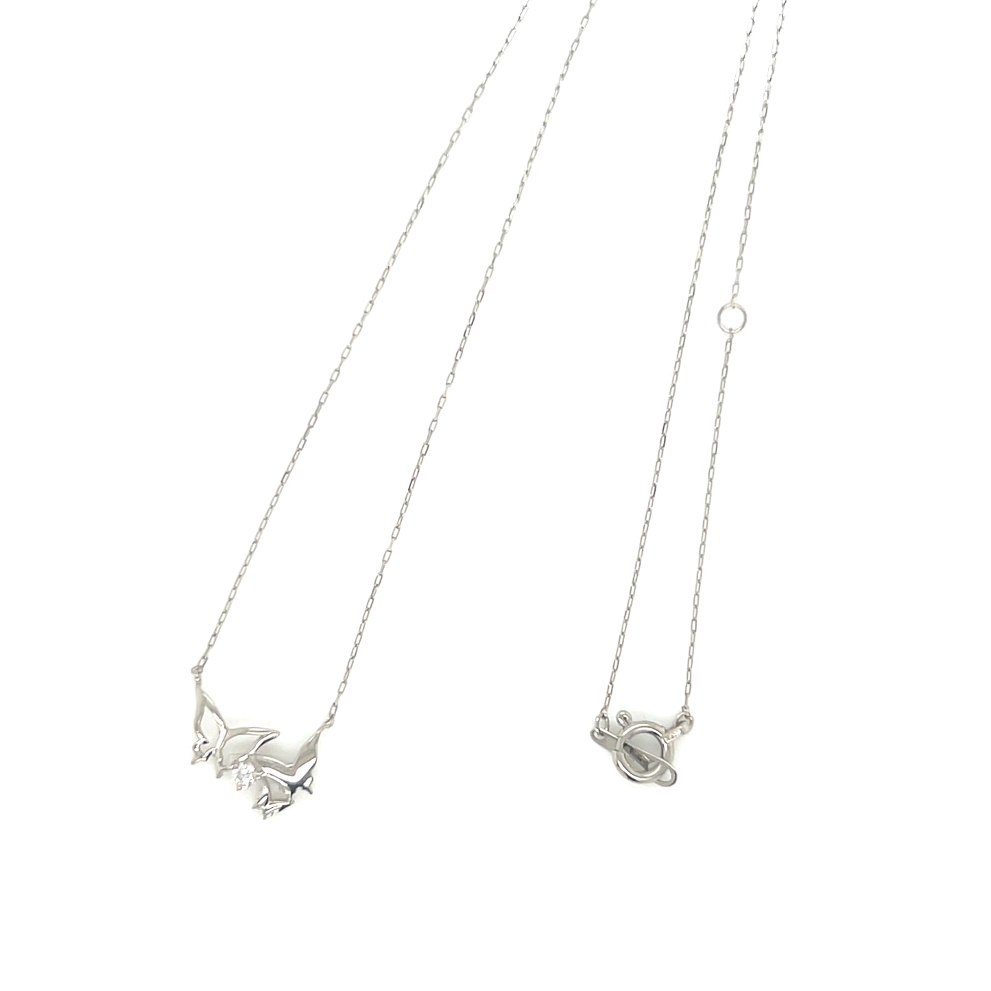 Single Dia Trio Butterfly Necklace 0.03ct