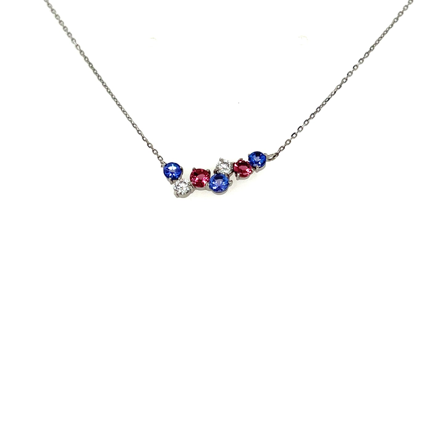 Dreamy Wavy Smile Necklace 0.14ct
Tanzanite/Pink Tourmaline: 0.3ct